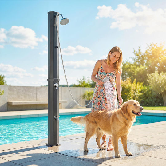 Outsunny Ντουζιέρα Πισίνας Ηλιακή από PVC Μαύρη