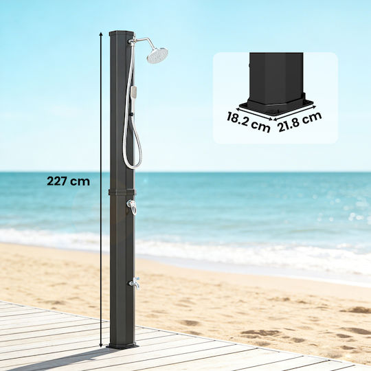 Outsunny Ντουζιέρα Πισίνας Ηλιακή από PVC Μαύρη