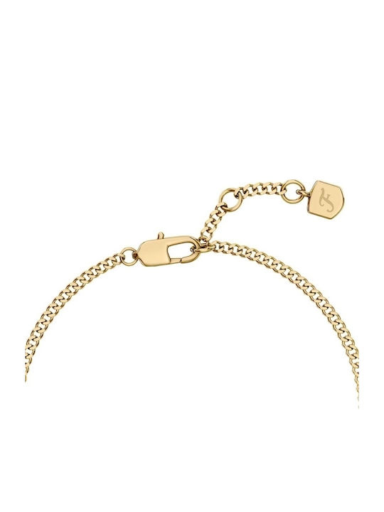 Fossil Brățară Pentru Femei Din Oțel Plăcat Cu Aur 19cm