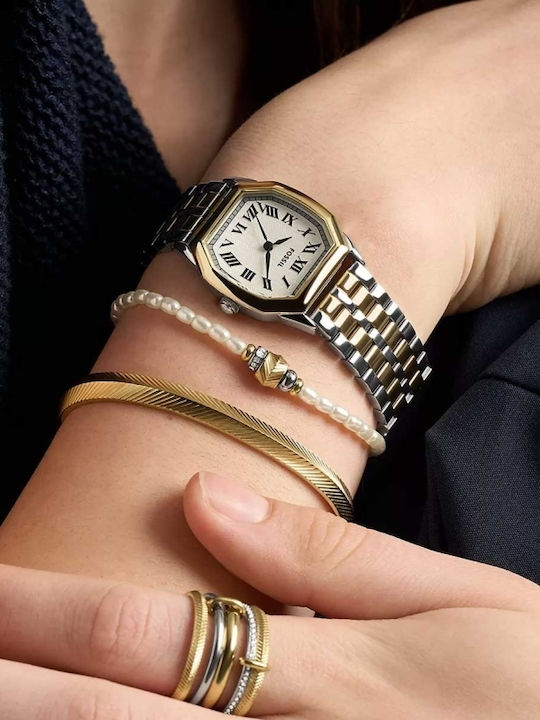Fossil Brățară Pentru Femei Din Oțel Plăcat Cu Aur 19cm