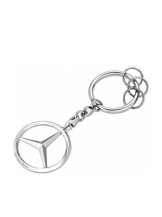 Set Zwei Mercedes-Benz Brussels Depox Schlüsselanhänger Glossy Finish 3 Zusätzliche Ringe 9 Cm Gold Silber