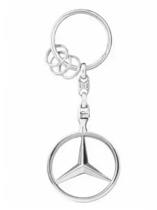 Set Zwei Mercedes-Benz Brussels Depox Schlüsselanhänger Glossy Finish 3 Zusätzliche Ringe 9 Cm Gold Silber