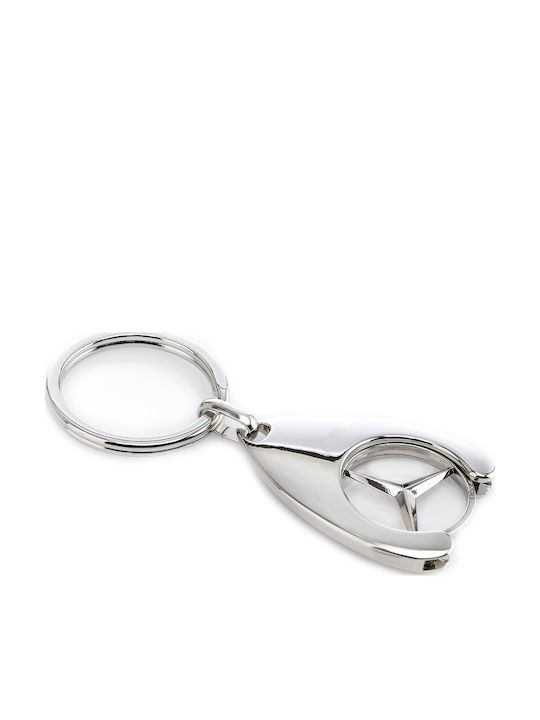 Set 2 Brelocuri Mercedes-Benz Metalice Design Elegant Inele Pentru Chei Aurii Argintii 7,5 Cm/9 Cm
