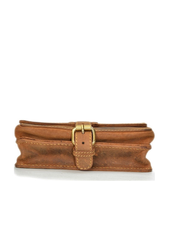 Geantă bărbătească de umăr / crossbody din piele maro