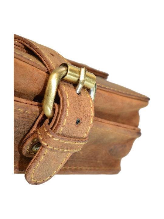 Geantă bărbătească de umăr / crossbody din piele maro