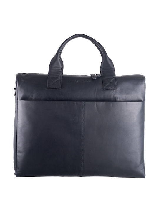 Geantă bărbătească de umăr / crossbody din piele Neagră