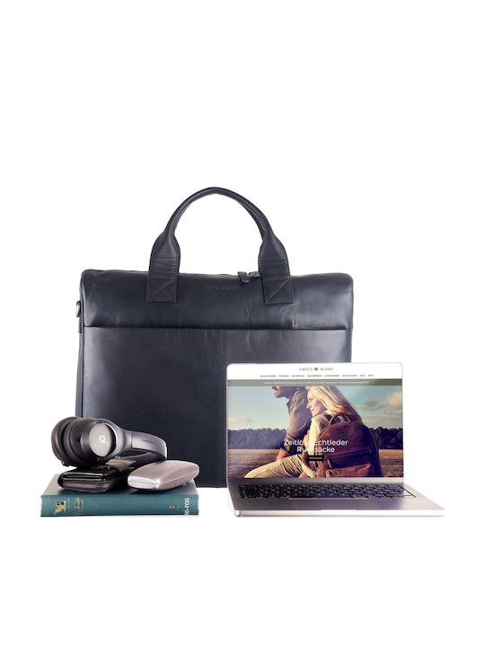 Geantă bărbătească de umăr / crossbody din piele Neagră
