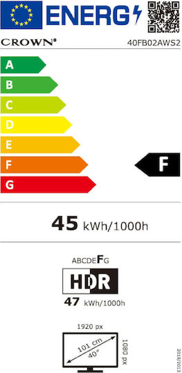 Crown Smart TV 40" Full HD LED 40FB02AWS2 (2023) 40FB02AWS2