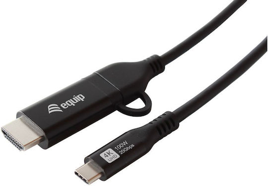 Equip HDMI male - USB-C male Cable 3m Black