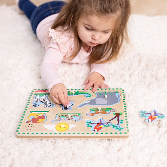 Puzzle pentru copii din lemn cu pini pentru 2+ ani 8 piese Spin Master