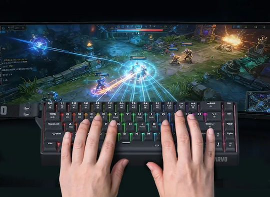 Marvo Saber 65W KG965W Ασύρματο Gaming Μηχανικό Πληκτρολόγιο 65% με RGB φωτισμό (Αγγλικό US)
