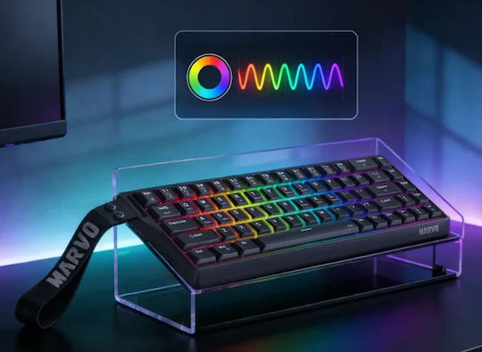 Marvo Saber 65W KG965W Ασύρματο Gaming Μηχανικό Πληκτρολόγιο 65% με RGB φωτισμό (Αγγλικό US)
