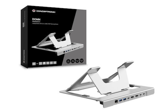 Conceptronic DONN35S USB-C Докинг станция с HDMI PD Ethernet Сребриста