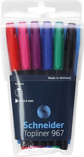 Schneider Μαρκαδόροι Σχεδίου Black 0.4mm Σετ 6τμχ