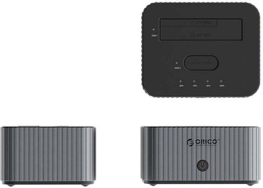 Orico Docking Station Σκληρών Δίσκων SATA 2.5" / 3.5" με σύνδεση USB-C / USB 3.2 (ORICO-IT28E-C-EU-GY-BP-HU)