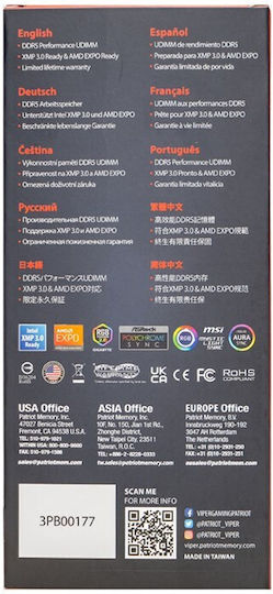 Patriot Viper Venom DDR5 with 1x8GB Module and Speed 6400 for Desktop