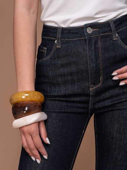 Elise Pantaloni Jean Damă Cu Talie Înaltă Cu Pantaloni Evazați În Croială Slim