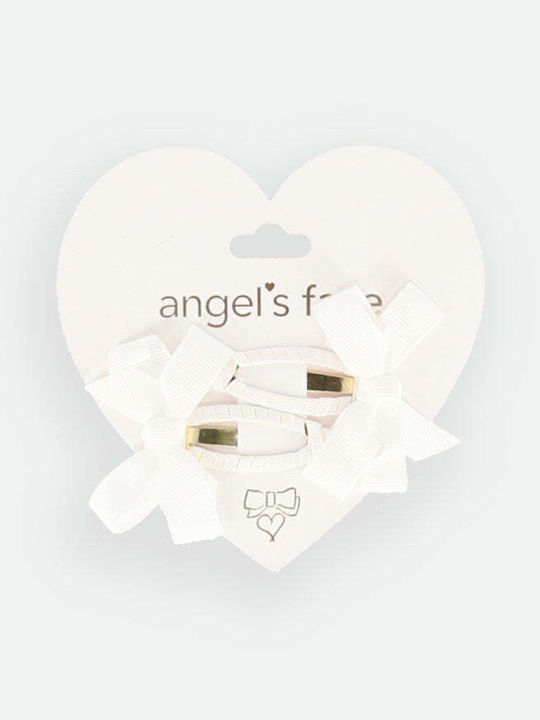 Angel's Face Подредба Детски Аксесоари За Коса С Щипка Панделка В Бял Цвят