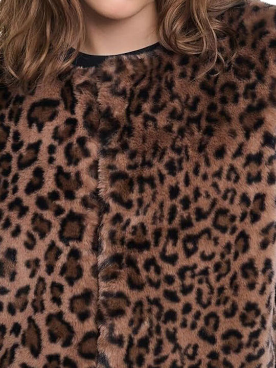 Дамско яке за зима Leopard Woodsmoke