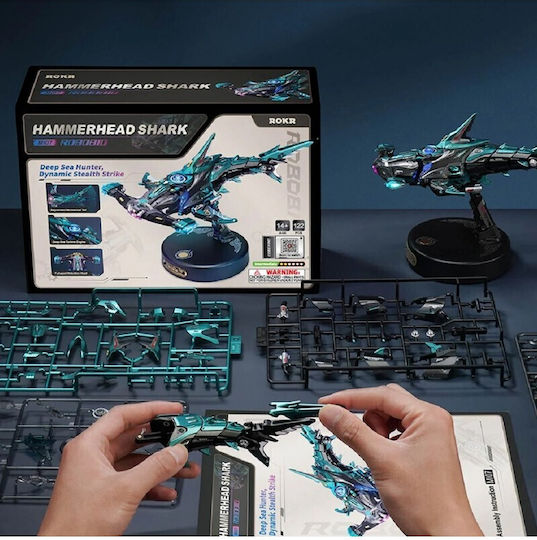 Rolife Cuburi de construit Hammerhead Shark Rokr pentru 14+ Ani 122 bucăți