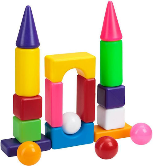 Cuburi de construit educative City Life Mini Construction pentru 3+ Ani 18 bucăți