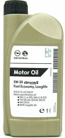 GM Opel dexos2 Synthetisch,Polyester/Cotton/Leather Autopflegeöl 5W-30 1Es