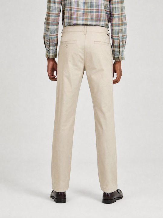 Ανδρικό Παντελόνι Chino Regular Fit Μπεζ