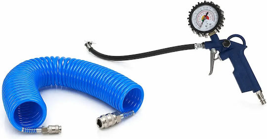Kit de umflare anvelope Tagred 8 Bar pistol cu manometru de presiune + furtun de aer 20m Top427112