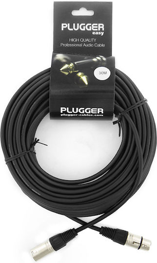 Cablu De Sunet Plugger Easy XLR De Sex Feminin XLR De Sex Masculin 30 M 3 Poli Od6 1,5 Mm²