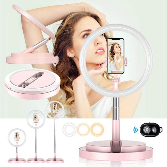 Lampă circulară LED lumină caldă și rece 3 culori 30 cm lumină inelară trepied Homesuit Y2 călătorie camping Tiktok Youtube