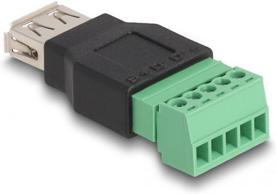 Delock USB 2.0 Женски Type-A Терминален Блок Адаптер 2 Бройки