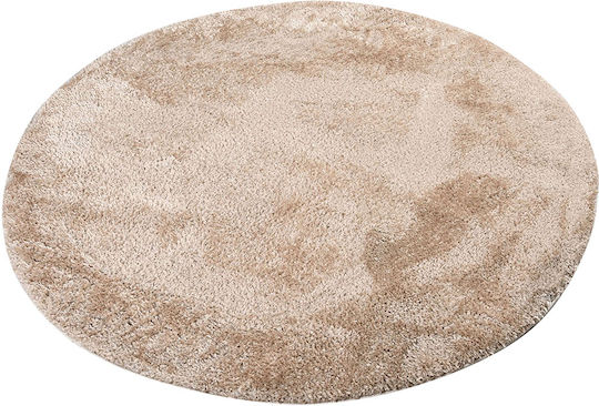Polcarpet Rundes Zottelig Teppich Gold Φ160cm