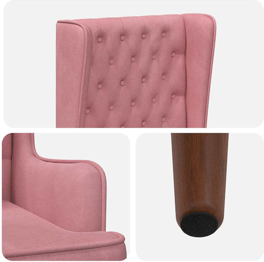 Relax Samt Sessel Rosa 64x64x131cm