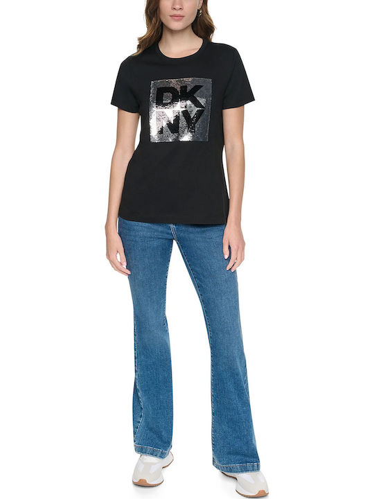Дамско T-shirt Черно/сребристо