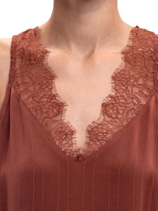 Damenbluse mit V-Ausschnitt Rot