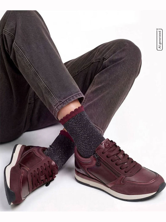 Vegan Women's Anatomic Sneakers Burgundy