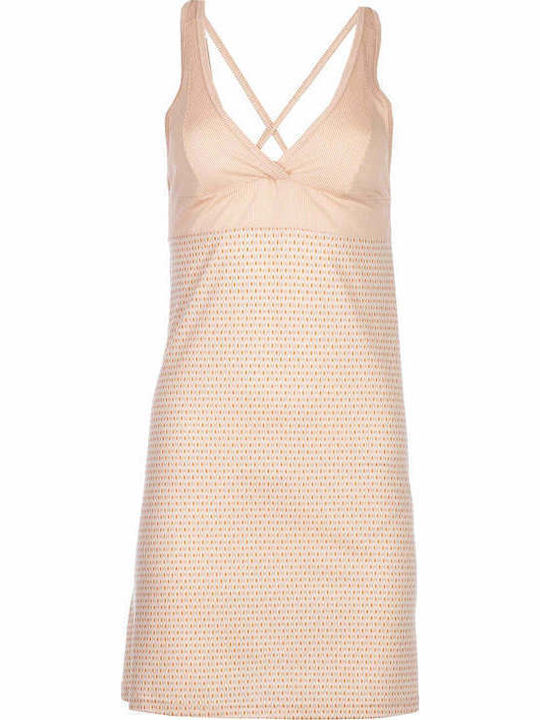 Pink Label Summer Cotton Women's Nightgown Soft Stripe