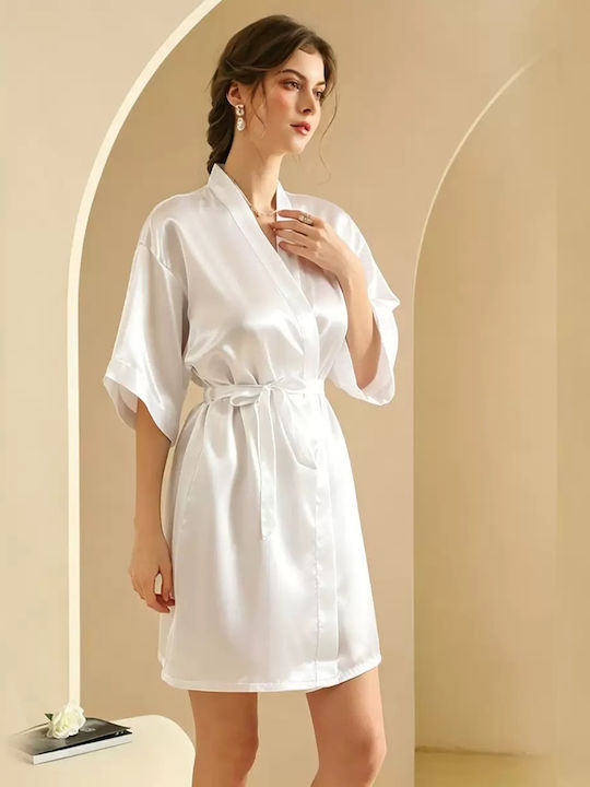 Intimonna Summer Bridal Women's White Robe