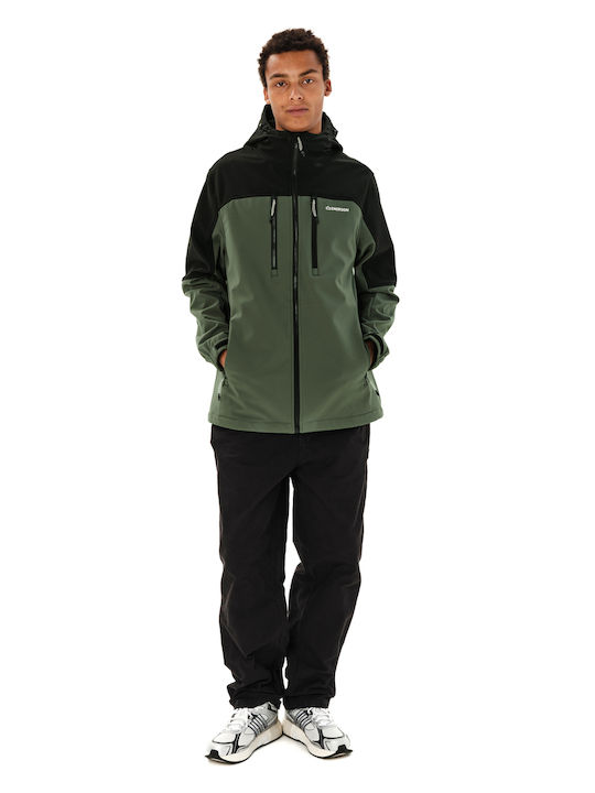Bonded Leather Jacket Waterproof Khaki 262.EM11.06 Army Green Black