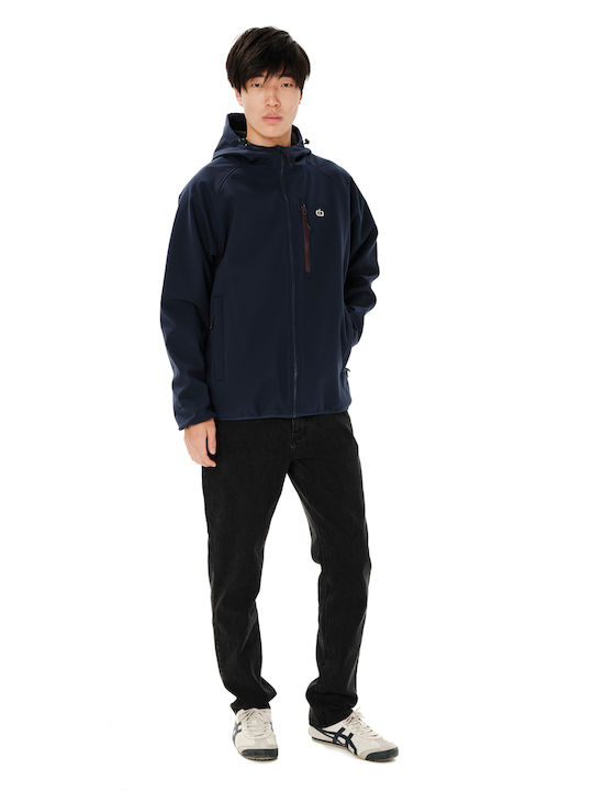 Bonded Leder Jacke Wasserdicht Marineblau