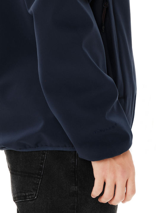 Bonded Leder Jacke Wasserdicht Marineblau