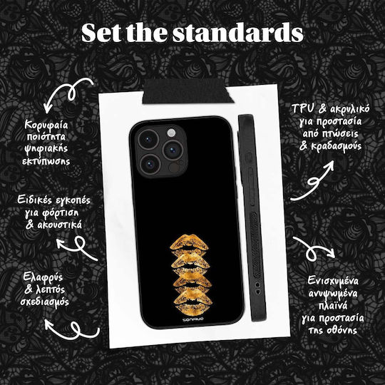 Sonique Diva Series Case Motorola Moto E22 4G Golden Kisses