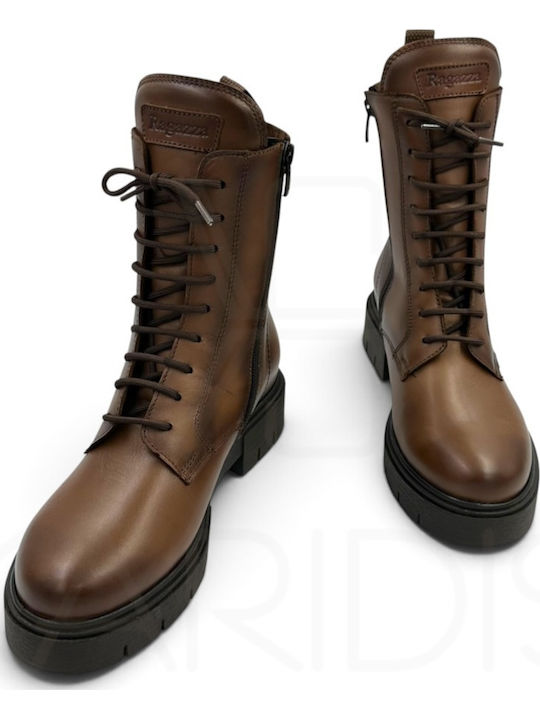 Damen Kampfstiefel Tabac Braun