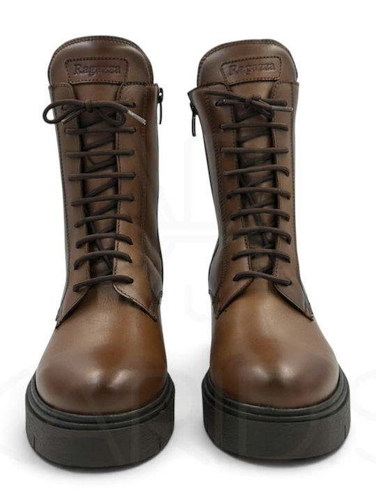 Damen Kampfstiefel Tabac Braun