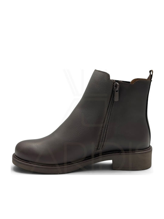 Leder Damen Stiefeletten Braun