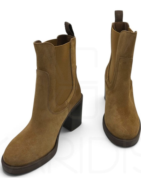 Wildleder Damen Stiefeletten Tabac Braun