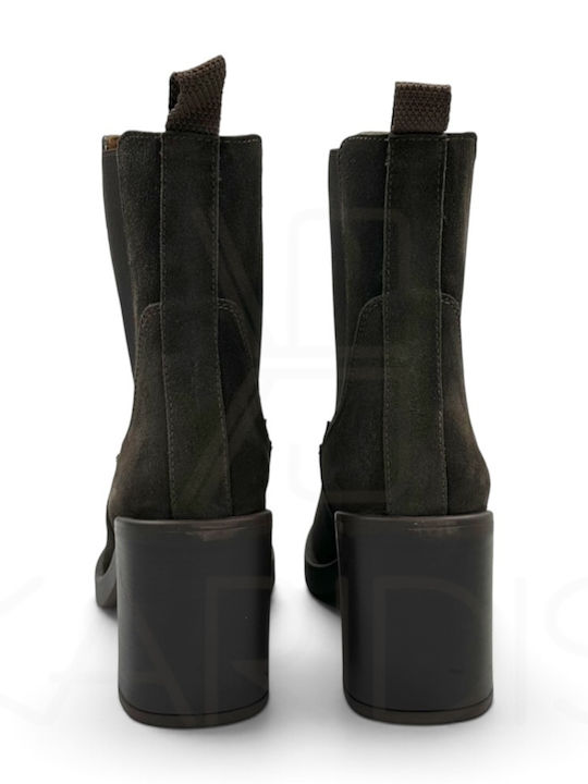 Wildleder Damen Stiefeletten Braun