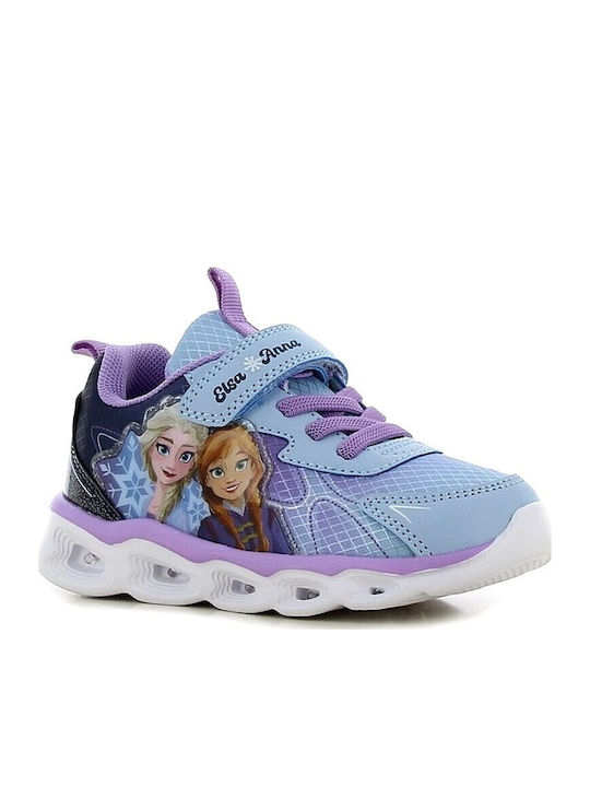 Kids Sneakers Anatomic with Hoop & Loop Closure & Lights Purple