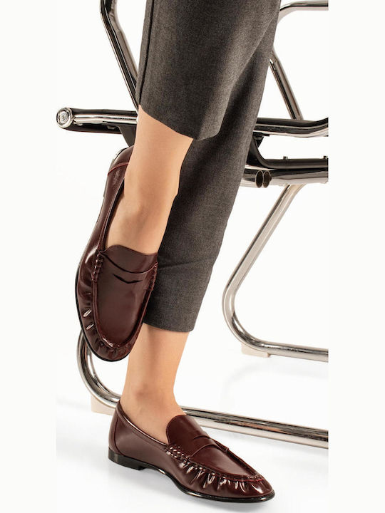 Дамски Мокасини Loafers в Бордо Цвят