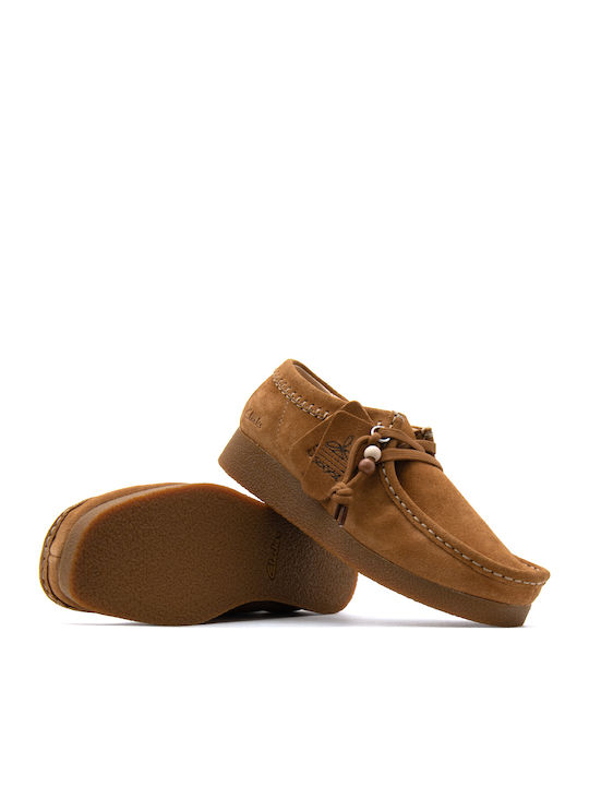 Wallabeeevosh Suede Дамски Мокасини От Кожа В Кафяв Цвят